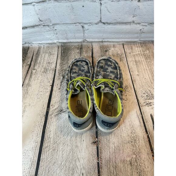 HEYDUDE Unisex Youth Wally Blue Camodino / Size: Y5-Y6 - Picture 3 of 9